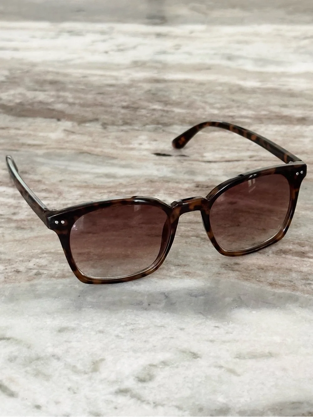 J. Crew Brown Tortoiseshell Classic Square Sunglasses - Preppy